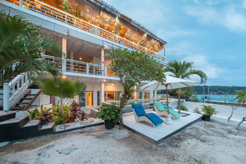 View of the room beneath the restaurant