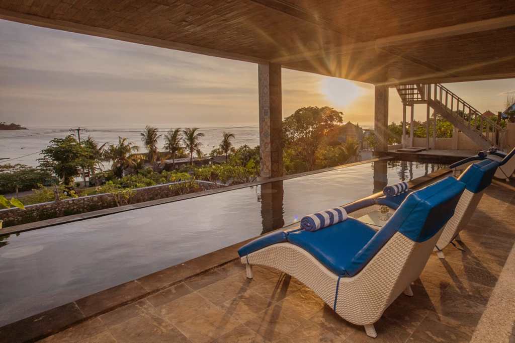 Sunset view from pool