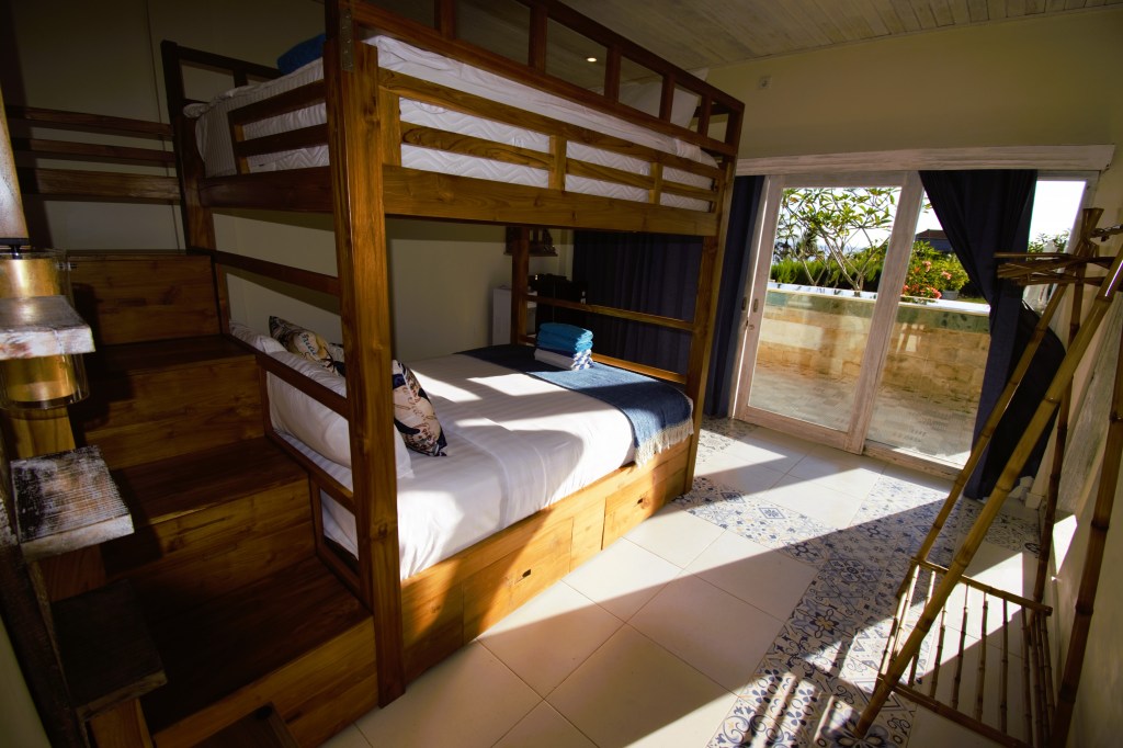 Side view of family room bed