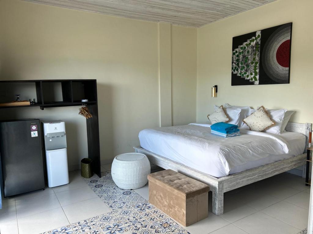 View of family room bed from side